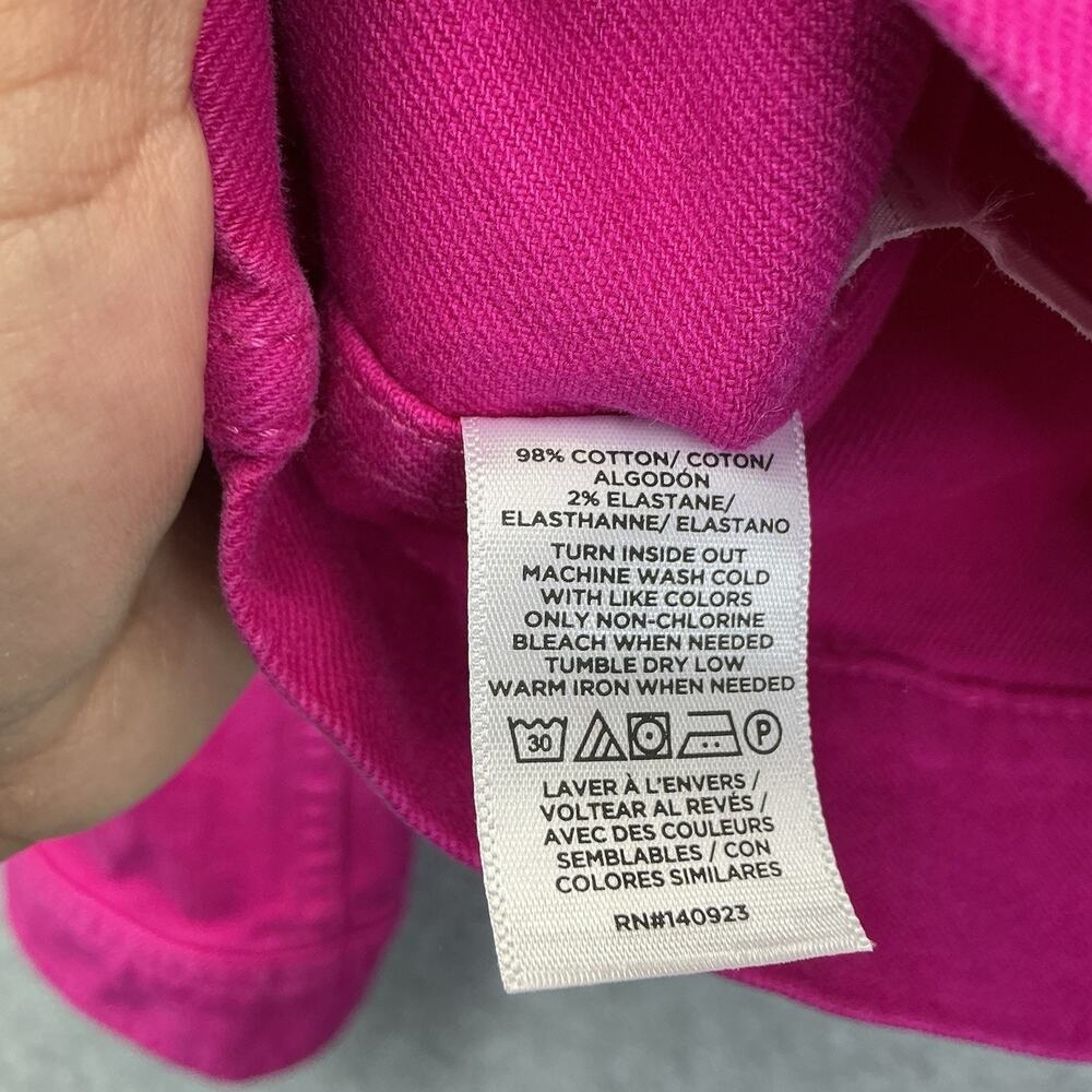 Made And Love Loft Denim Jacket Women’s Size Small Bright Pink - Picture 15 of 15